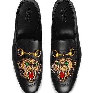 Gucci Leather Horsebit loafer with panther, size 8